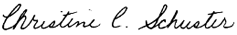 Christine Schuster's signature